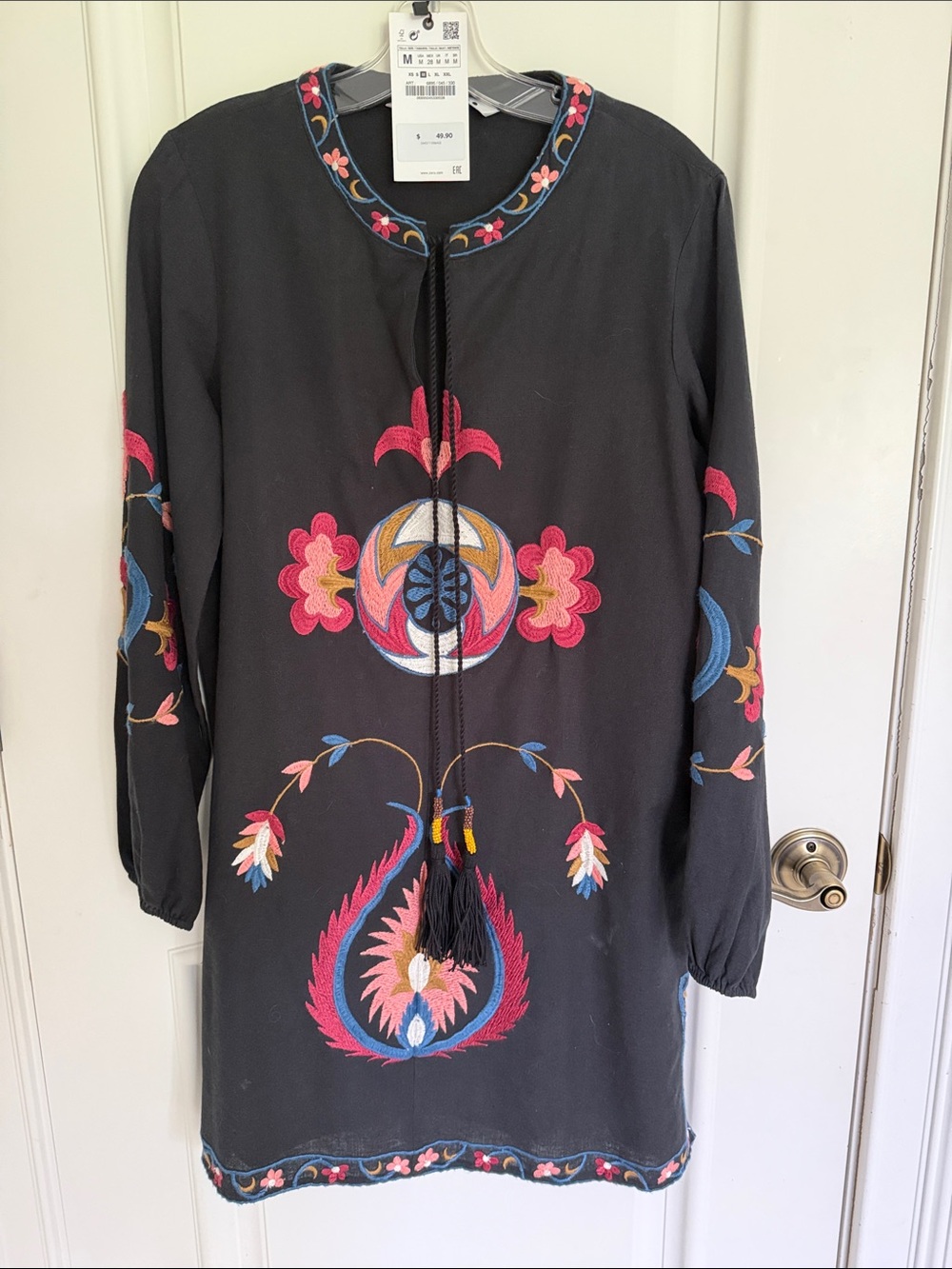 Zara Black embroidered dress